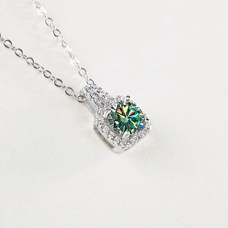 S925 Sterling Silver jewelry for women 1 carat moissanite diamond 3 pieces set necklace ring earrings wedding party