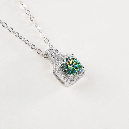 S925 Sterling Silver jewelry for women 1 carat moissanite diamond 3 pieces set necklace ring earrings wedding party