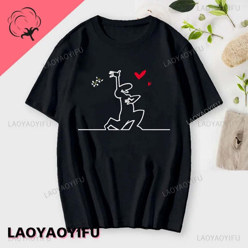 La Linea The Line Osvaldo Cavandoli TV Men Women Style Streetwear Tee Fashion Cotton T Shirt Round Neck Casual Summer Camiseta