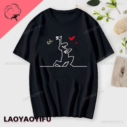 La Linea The Line Osvaldo Cavandoli TV Men Women Style Streetwear Tee Fashion Cotton T Shirt Round Neck Casual Summer Camiseta