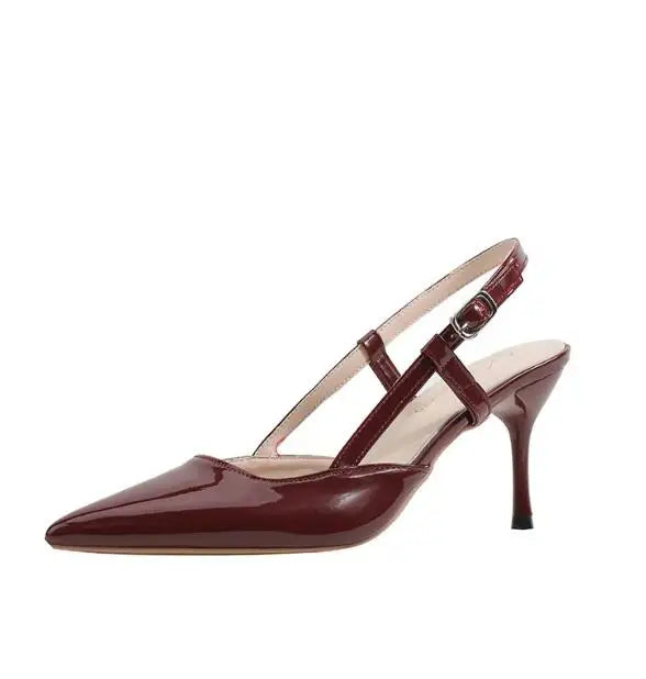 Nova Marca Plus Size 34-42 Mulheres Sandálias de Salto Retrô Roma Sapatos de Salto Alto Feminino Salto Alto INS Couro Fivela Scarpins Mules