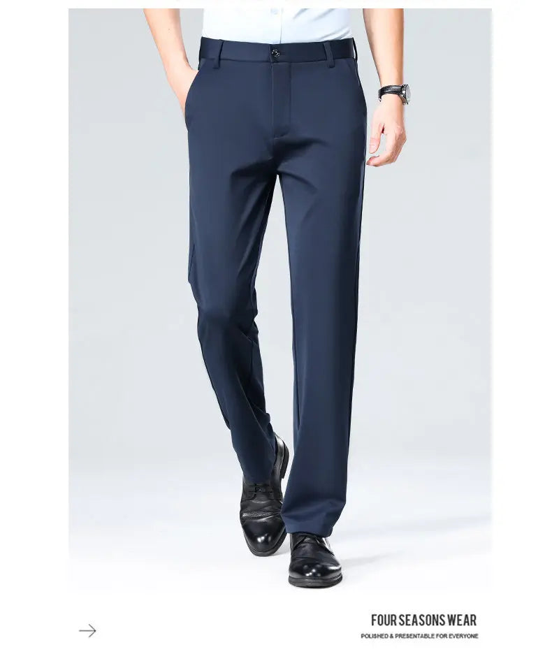 Men's Business Casual Pants Light Weight Elastic Trousers Office Suit Pants Quick Dry Formal Dress Pants Breathable Comfortable