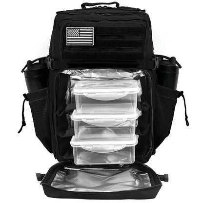 45L Meal Prep Management Backpack Gym Tactical Waterproof Insulated Lunch Cooler Bag Hiking Camping Travel Rucksack