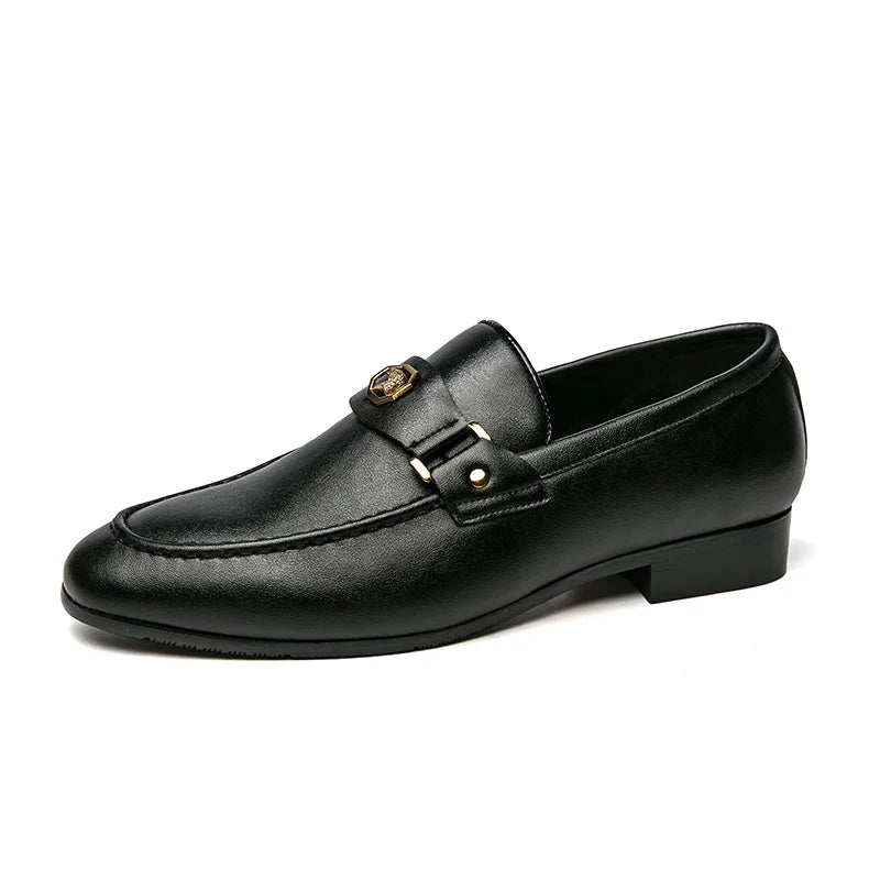 Novos Mocassins Pretos Masculinos Slip-On Bico Redondo Sapatos Sociais Masculinos Frete Grátis Sapatos de Casamento para Homens Tamanhos 38-47