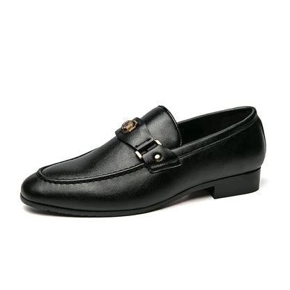 Novos Mocassins Pretos Masculinos Slip-On Bico Redondo Sapatos Sociais Masculinos Frete Grátis Sapatos de Casamento para Homens Tamanhos 38-47