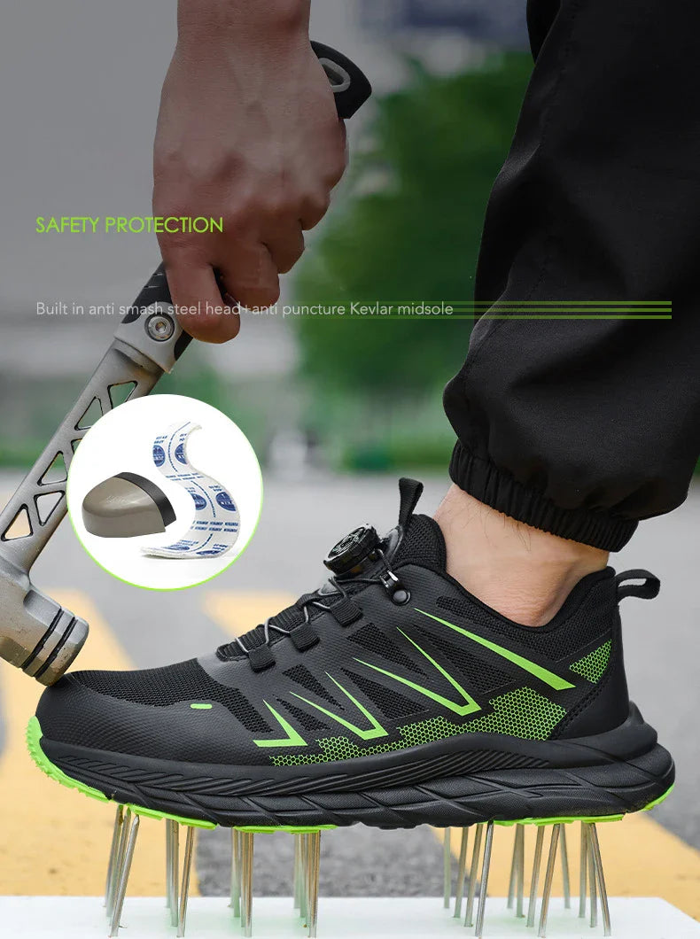 Fashion Safety Shoes Men Steel Toe Work Shoes Anti-smash Anti-puncture protection Construction Functional Shoes Men Work Boots