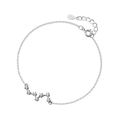 Classic Constellation Exquisite Bracelets 925 Sterling Silver Simple Leo Virgo Libra Chain Bracelet For Women Jewelry