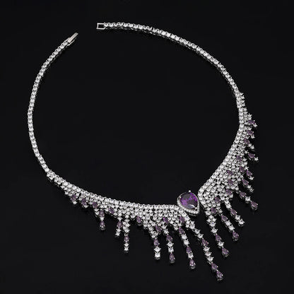 2024 New 4-piece Bridal Wedding Jewelry Set, Cubic Zirconia, Luxury Women's Jewelry, Women's Wedding Party Accessories