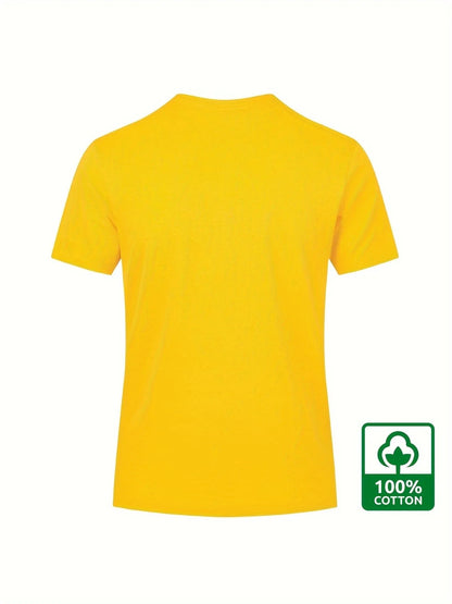 Men's Summer 100% Cotton Eagle Graphic Printed Fashion Sports and Leisure Loose Round Neck Short Sleeve T-shirt Top