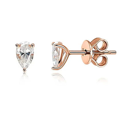 Certified Water Drop Moissanite Stud Earrings for Women Men 0.5/1/2/4CT 925 Silver Solitaire Pear Cut Lab Diamond Ear Studs