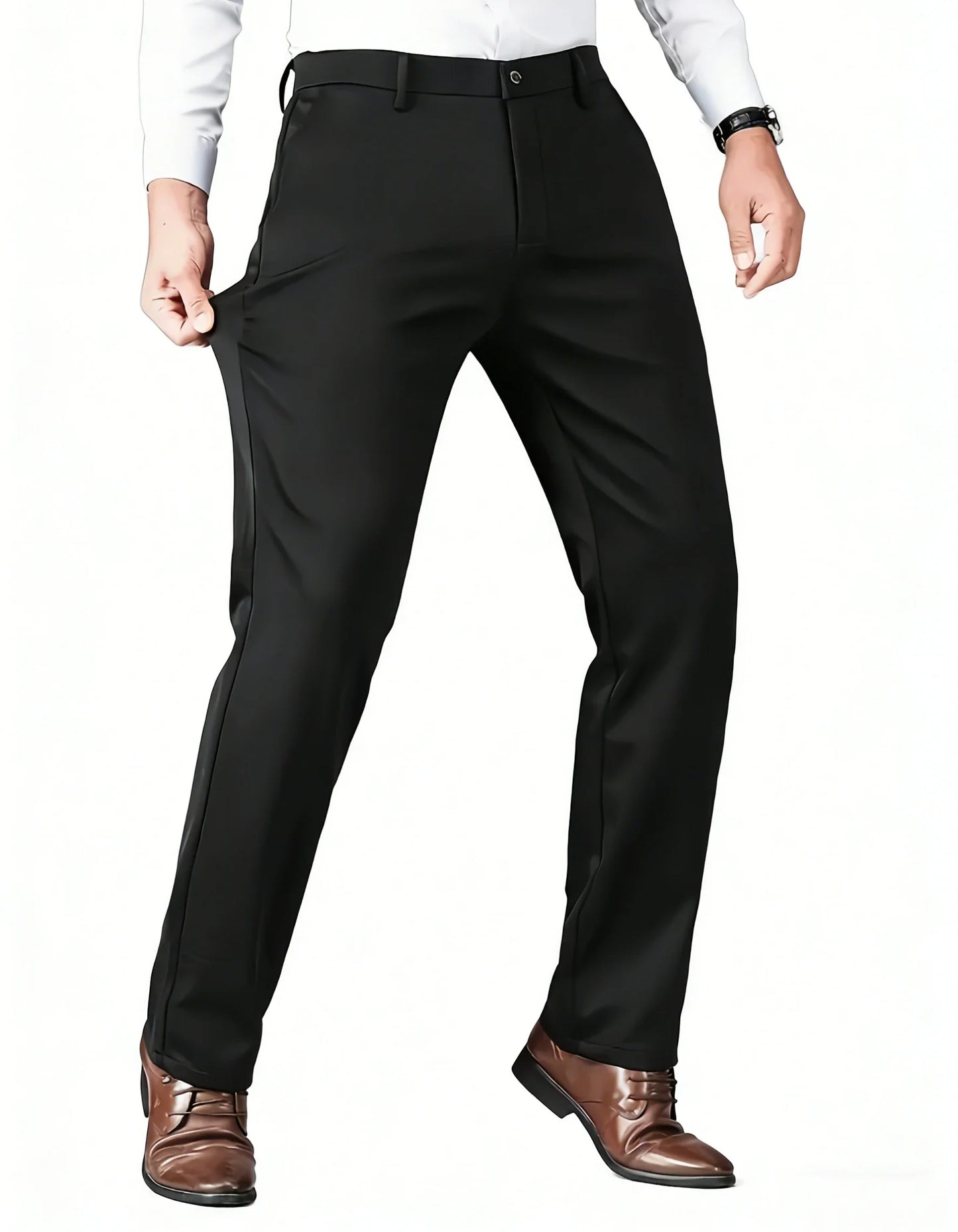 Men's 2-Pack Slim Fit Stretch Dress Pants - Navy Blue Business Casual Trousers, Wrinkle-Resistant Office Work Pants for Daily We