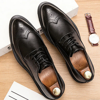 Clsssic Casual Business Shoes For Men Wedding Social Oxford Shoes Men's Dress Leather Office Formal Party Leather Brogues Shoes