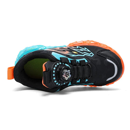 New Boys Sport Shoes Kids Anti-Skid Basketball Sneakers Lightweight Outdoor Running Shoes Children Training Swivel Buckle Design