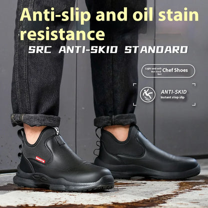 Fashion Comfort Soft Soled Waterproof Shoes Chef Shoes Four Seasons Anti Slip Oil Resistant Business Casual   Work EVA Shoes