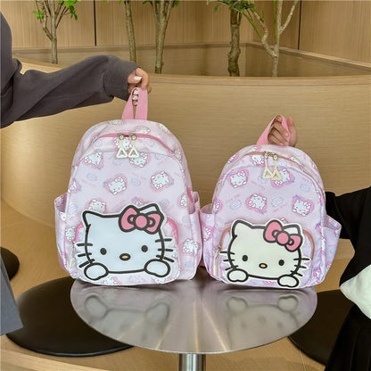 Anime Cartoon Kuromi Melody Cinnamoroll Backpack Boys Girls Cartoon Hello Kitty Kawaii Canvas Fashion Children's Schoolbag