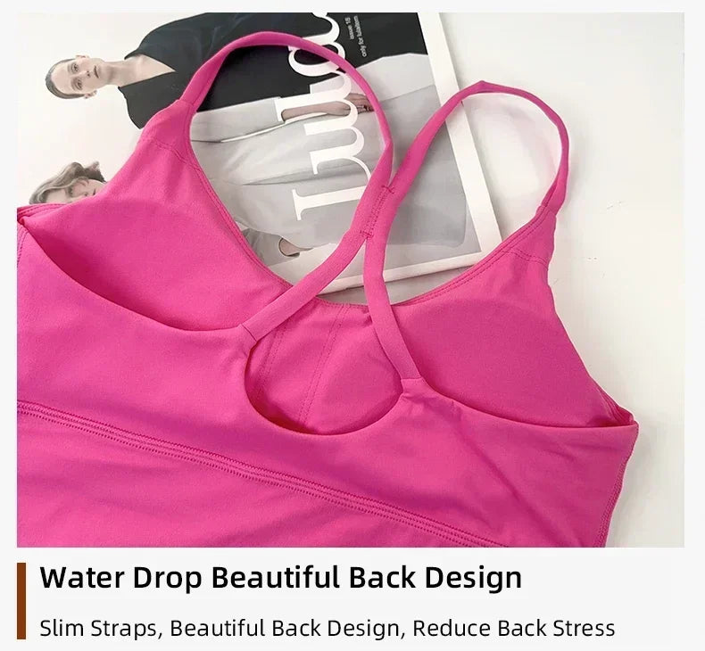 2 Piece Yoga Set Sportswear Fitness Suits Sexy Cross back Yoga Tops Elasticity High Waist Leggings Running Sports Clothing