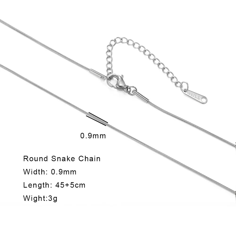 Stainless Steel Gold Color Chain Necklace Women Minimalist Cuban Paperclip Twisted Snake Chain Fashion Jewelry Wholesale