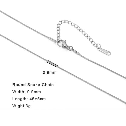 Stainless Steel Gold Color Chain Necklace Women Minimalist Cuban Paperclip Twisted Snake Chain Fashion Jewelry Wholesale