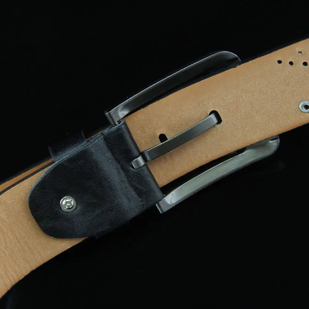 Genuine Leather Men's Belt Luxury High Quality Classic Buckle Business Cowboy Vintage Waistband Alloy Belts