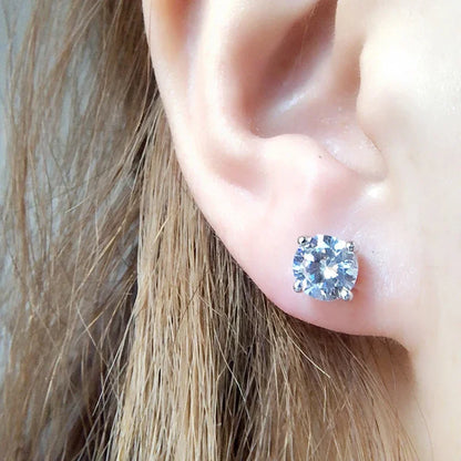0.1-3CT Test Passed Moissanite Studs Earrings for Men Women S925 Silver Platinum Plated Bride Wedding Lab Diamond Studs