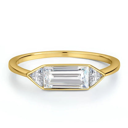 18k Plated 1.2CTTW All Moissanite Rings for Wormen Men 3 Gems Girls Couple Rings Lab Diamond Solid Silver S925 Jewelry