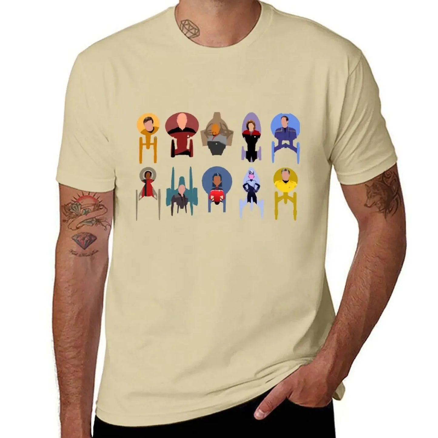 Trek ships & captains T-Shirt hippie clothes summer top oversized anime figures mens tall t shirts
