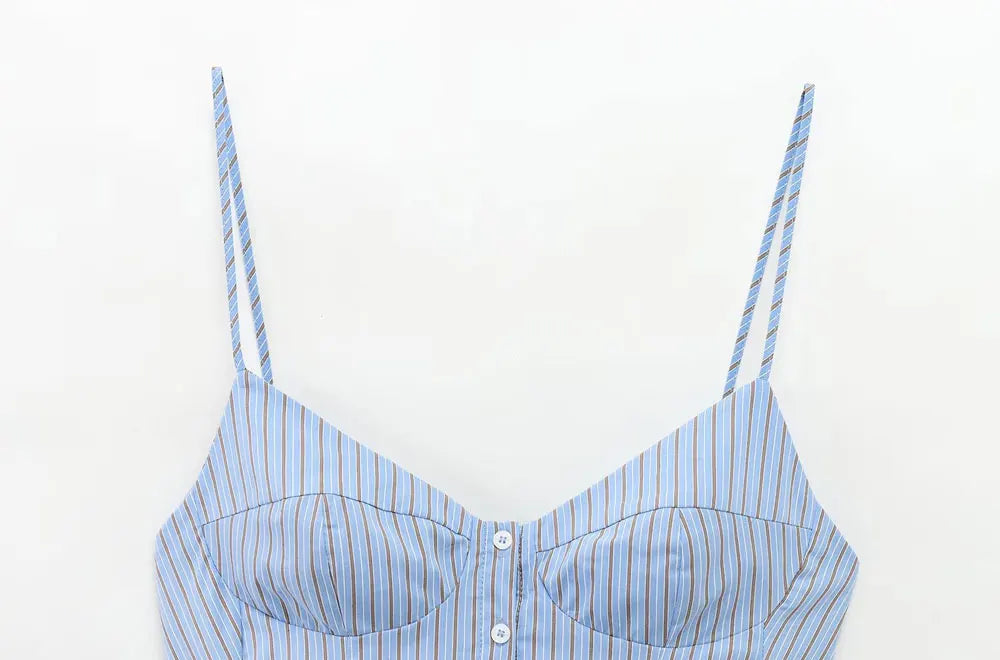 Women's Fashion Pleated Poplin Tank Top V-Neck Adjustable Spaghetti Straps Button-Up Camisole Female Sexy Fashion Clothing