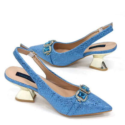 Ladies High Quality Women's Pumps And Bag Italian Fashion Design Dark Green Color Bag For Nigeria Wedding Party