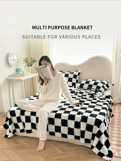 1 Piece Pink White Flannel Panda Fleece Soft And Comfortable Blanket Nap Blanket Suitable For Sofa Bed Sofa Office Suitable