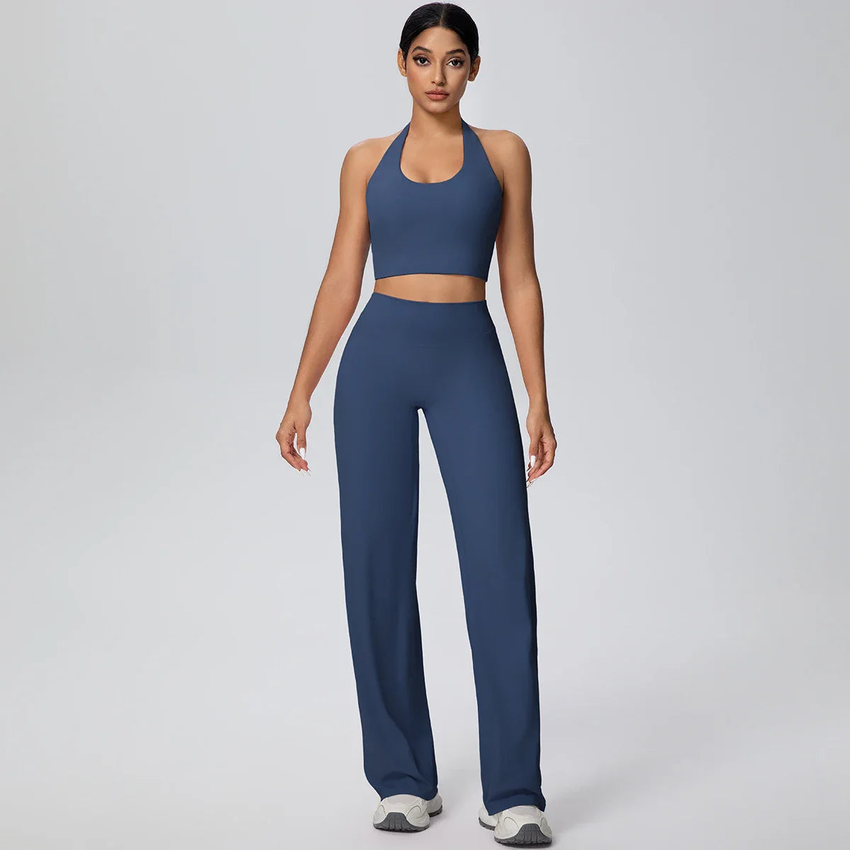 2Pieces Breathable Summer Workout Top Pants Yoga Set Yoga Underwear With Chest Pad Quick Drying Push Up Pencil Pants Yoga Set