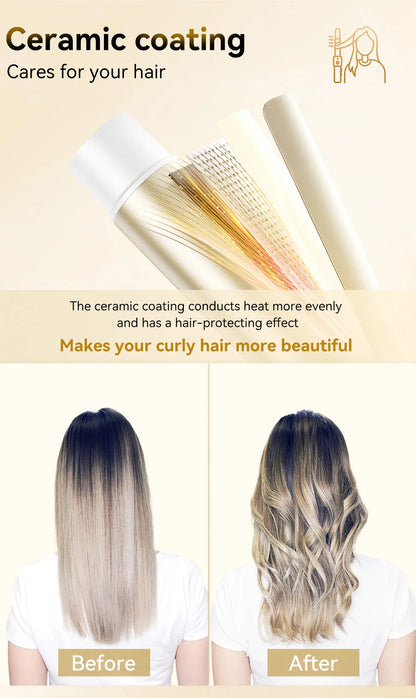 Automatic Curling Iron 30s Fast Heating Smart Temperature Control Ceramic Coating Long Lasting Curls Rotary Hair Curler