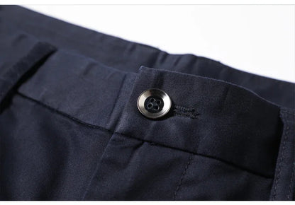 6 Colors Casual Shorts Men Summer New Fashion Business Straight Elastic Thin Short Pants High Quality Male Clothes Khaki Beige