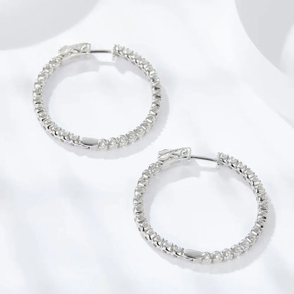 D VVS1 Moissanite Hoop Earrings for Women Sparking Diamond with GRA Original s925 Sterling Silver Plated 18k Earring
