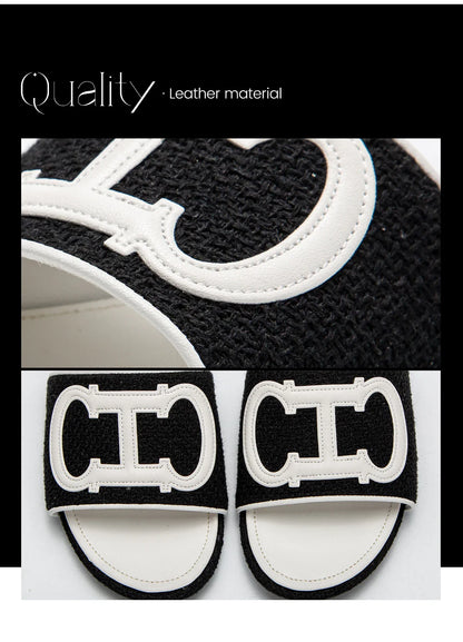 Women's Slippers New Fabric Fashion Flat Sandals Business Banquet Women's Shoes