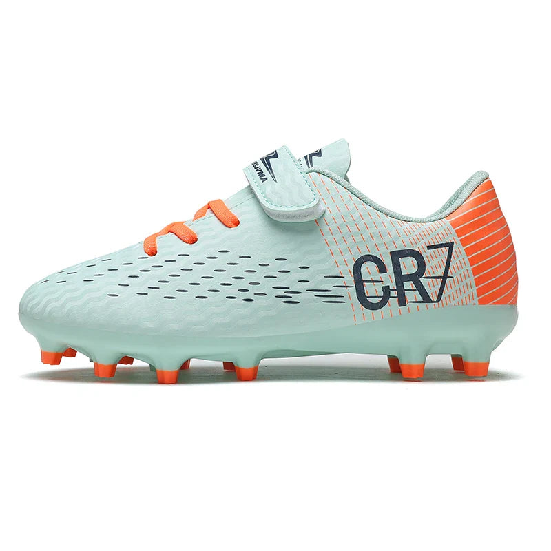 New Hot Children Football Boots Outdoor Trainers Soccer Shoes for Kids Boys Girls Hook Loop Football Cleats Futsal Sneakers28-39