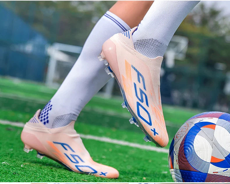 X2517 Slip-on F50 Mens Football Boots Boys FG/TF Training Studded Fast Soccer Cleats Pro Non Slip Football Shoes for Man 35-45
