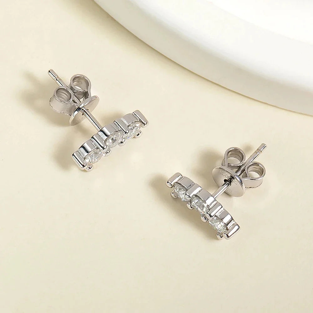 100% 925 Sterling Silver Earring 3mm Moissanite Stud Earrings For Women D Color VVS1 Diamonds Earring  Certified Wholesale