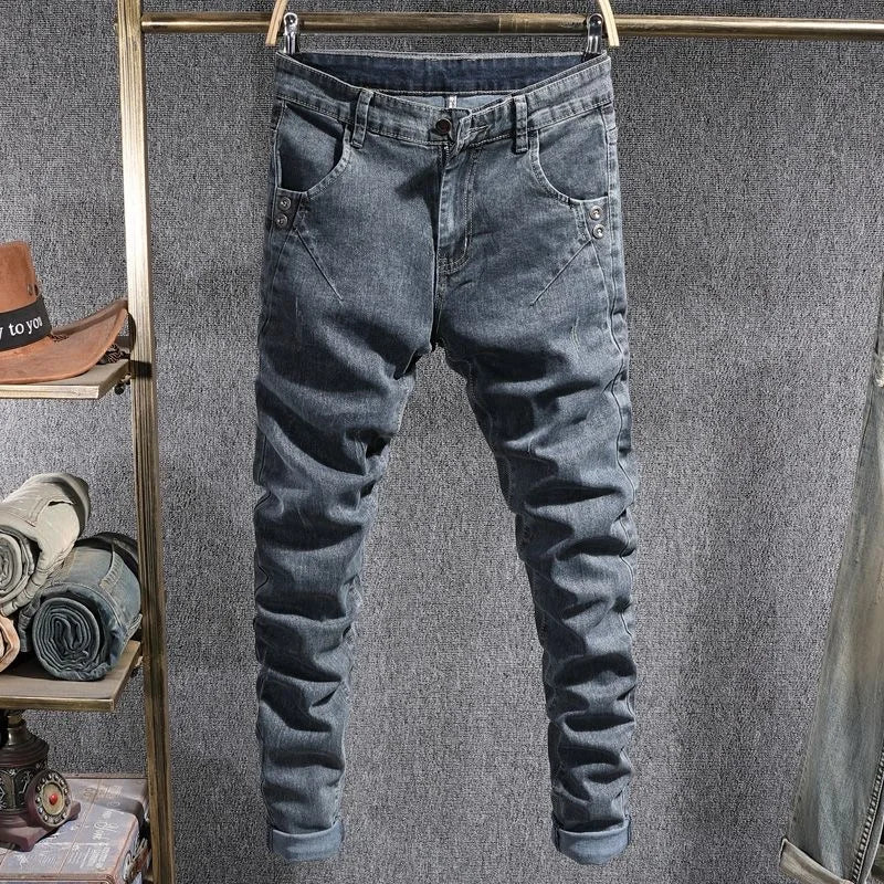 Autumn and Spring New Fashion Trend American Vintage Straight Leg Jeans Men's Casual Comfortable Sports High Quality Denim Pants