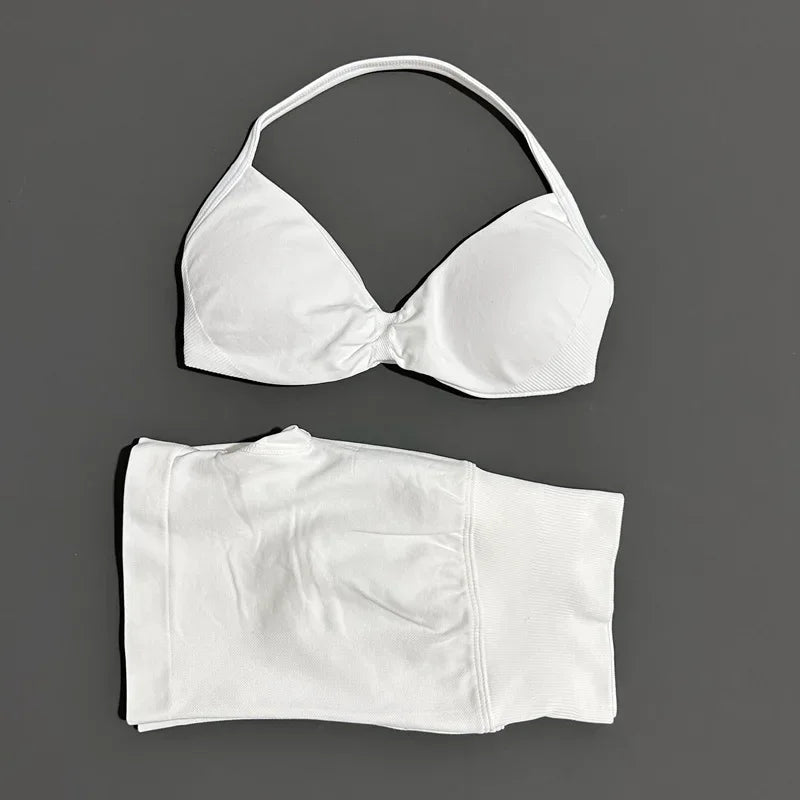 2 Piece Yoga Sets Women  Low Waist Seamless Push Up Bra Scrunch Butt Lift No Digging Comfortable Gym Running Tracksuits