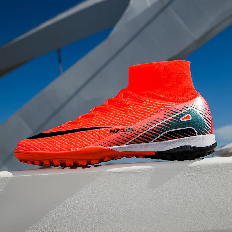 Kids Soccer Cleats for Boys and Girls Youth High-top Football Shoes Outdoor Athletic Turf Soccer Shoes