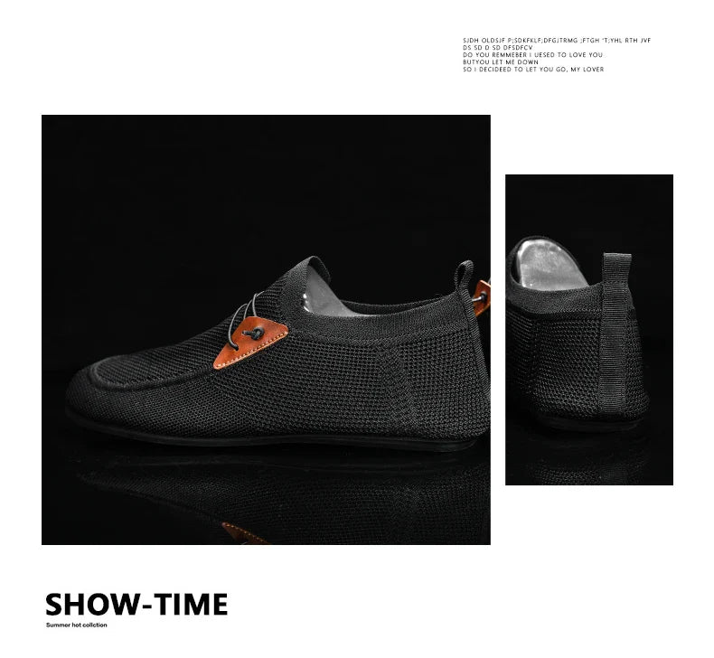 Mesh Loafers Men Driving Moccasins Thin Bottom Flats Walking Shoes Breathable Non Slip Casual Loafers Slip on Mens Shoes