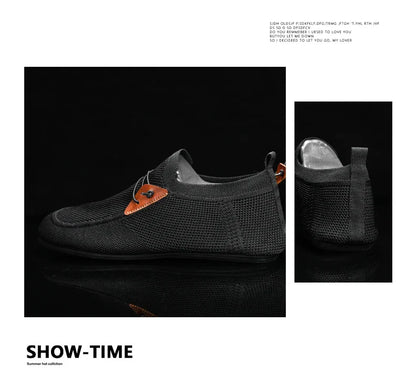 Mesh Loafers Men Driving Moccasins Thin Bottom Flats Walking Shoes Breathable Non Slip Casual Loafers Slip on Mens Shoes