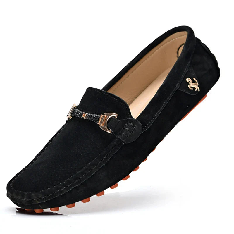 Loafers Men Casual Fashion Suede Men Shoes Lightweight Soft Genuine Leather Moccasins Slip on Driving Shoes for Men Size 48