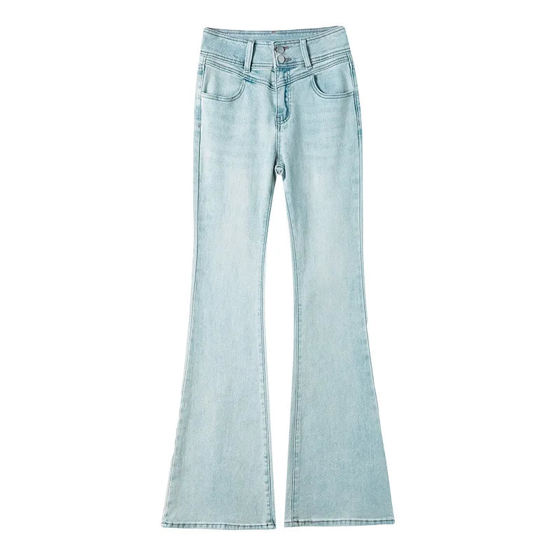 Stretch Spice Girls Bow Lace Splicing Micro Jeans