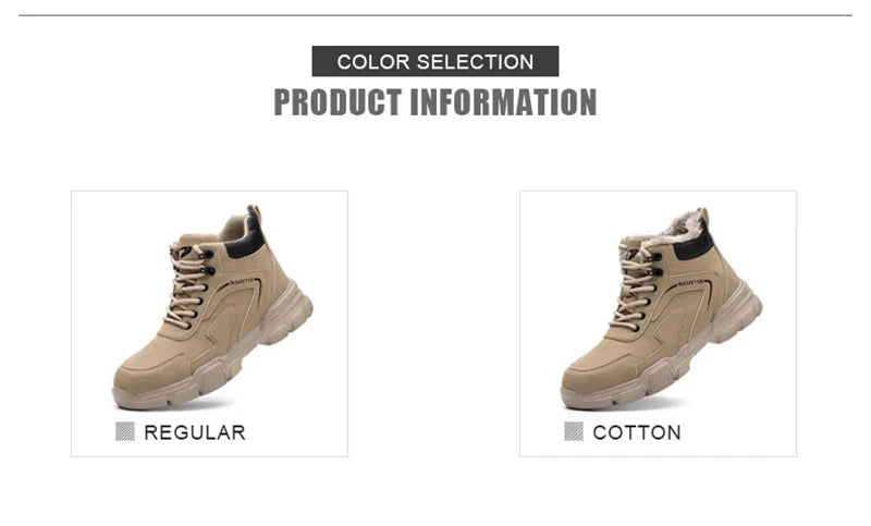 Safety Shoes Man Steel Toe Anti-Puncture Men's Work Shoes Men's Safety Boots Lightweight Men's Boots Security Protective Boot