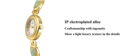 Women's Watch Ladies Bracelet Luxury Brand Waterproof Retro Natural Dongling Stone Hotan Jade Advanced Chain Watches Gift