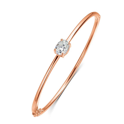 2ct Oval Cut Moissanite Bangles Elegant Women Diamond Solid s925 Silver GRA Certified Dainty Bracelet Fine Jewelry Gift