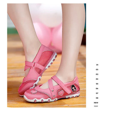 2024 New Summer High Quality Non-slip Children Shoes Girls Fashion Sandals Cartoon Princess Sandals Kids Flat