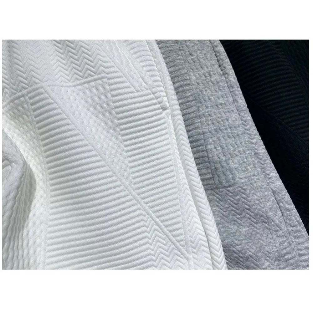 Shorts Men'S Casual Jogging Sport Short Pants Wave Pattern Solid Male Drawstring
