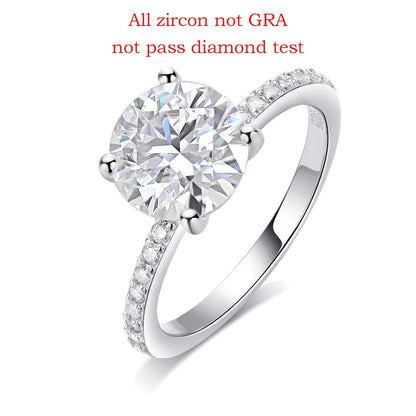 1-3CT D Color Moissanite Ring for Women 925 Sterling Silver Sparkling Lab Diamond Promise Band Valentine's Day Gift